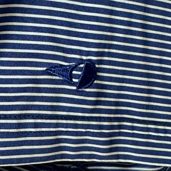 Grand Slam Performance Mens Striped Polo Shirt Blue & White Size L Golf Wear - Picture 6 of 8